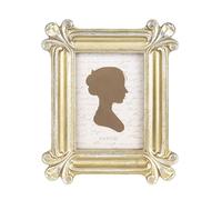 Sunlit Piccola cornice vintage da 6,3 x 8,9 cm, mini cornici antiche con vetro frontale in vetro, cornici di lusso per foto da appendere alla parete, idea regalo, argento oro chiaro