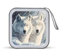 Sunlit Soulmates Wolves Wolf CD Case Holder Portable 40 Capacità DVD Wallet Storage Organizer per Auto Viaggi