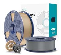 SUNLU 2 filamenti PL 2.0 da 1 kg per stampante 3D, più forte e robusto, filamento PL ad alta velocità, precisione dimensionale +/-0,02 mm, bobina da 1 kg, 2 kg in totale, grigio + rovere