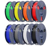 SUNLU 250G*8 PL 2.0 Filament Bundle, Filamento per stampante 3D PL Upgrade Multicolore, 250G per Bobina, Confezione da 8, Totale 2kg, Nero+Bianco+Grigio+Rosso+Blu Klein+Giallo+Verde+Arancione sole
