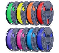 SUNLU 250G*8 PL Filament, PLA PLUS Filament Robuste pour Imprimante 3D, 250G par Bobine, 8 Rouleaux, Rosso+Arancio Sole+Giallo+Verde+Ciano+Blu Klein+Viola Lavand Magenta