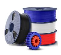 SUNLU 4KG ABS Filamento Haute Vitesse 1,75mm, Filament di Stampa 3D Rapide ABS Filament da 350 mm/s, Résistance à la Chaleur, Excellente Ténacité, Impression Rapide, Bobine 1KG(Nero+Bianco+Blu+Rosso)