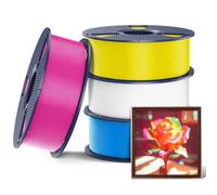 SUNLU 4kg CMYK PETG Filamento di stampa 1,75 mm,compatibile con le stampanti 3D AMS e FDM classiche.Confezionato singolarmente sottovuoto,4kg in totale,1kg per bobina,bianco + ciano + magenta + giallo