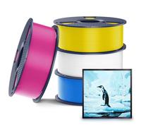 SUNLU 4KG High Speed Matte PLA Filament, Stampa 3D rapida con resistenza, Finitura Opaca Liscia, Stampa iperveloce a 600mm/s, 4kg in Totale, 1kg per Bobina, CMYK (Blanc+Magenta+Jaune+Cyan)