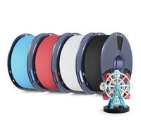 SUNLU 4KG High Speed Matte PLA Filament, Stampa 3D rapida con resistenza, Finitura Opaca Liscia, Stampa iperveloce a 600mm/s, 4kg in Totale, 1kg per Bobina, Nero+Bianco+Rosso Ciliegia+Azzurro