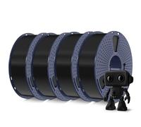 SUNLU 4KG Macaron PLA Meta Filament Bundle, PLA Filamento 3D Avvolto in Modo Ordinato più Resistente, 4kg in Totale, 1KG per Bobina, Meta Pla Nero