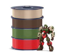 SUNLU 4KG PETG Filament, Pacchetto di Dilamento per Stampante 3D, Alta Resistenza Agli Urti, 1 kg per Bobina, 4 Rotoli, Rovere+Marrone+Verde Oliv Rosso