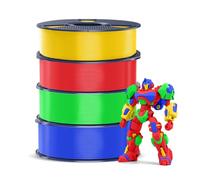 SUNLU 4KG PETG Filament, Pacchetto di Dilamento per Stampante 3D, Resistenza Migliorata e Alta Resistenza Agli Urti, 1 kg per Bobina, 4 Rotoli, Rosso+Blu Klein+Giallo Vivido+Verde
