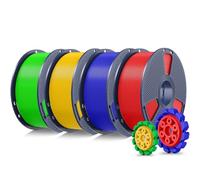 SUNLU 4KG PL 2.0 Filament Bundle, Filamento PLA Plus di Aggiornamento per stampante 3D, 4KG in Totale, Bobina da 1kg, Rosso+Blu Klein+Verde+Giallo