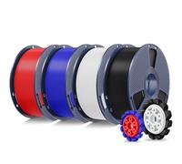 SUNLU 4KG PL 2.0 Filament Bundle, Filamento PLA Plus di Aggiornamento per stampante 3D, 4KG in Totale, Bobina da 1kg, Nero+Bianco+Rosso+Blu Klein