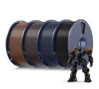 SUNLU 4KG PLA Filamento Stampante 3D, Filamento PLA 1.75mm per Stampante 3D, Adatto Alla Maggior Parte Delle Stampanti FDM, Bobina da 1KG, 4 Pack total. (Nero+Castagno Nero+Notte scura+Caffè Marrone)