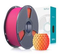 SUNLU Bicolore Filamento PLA Opaco 1.75mm, Filamento PLA per Stampanti 3D Matte con Sfumatura a 2 Colori, Precisione Dimensionale +/- 0.02mm, Filament PLA Bobina da 1kg (Arancione Rosso)