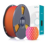 SUNLU Bicolore Filamento PLA Opaco 1.75mm, Filamento PLA per Stampanti 3D Matte con Sfumatura a 2 Colori, Precisione Dimensionale +/- 0.02mm, Filament PLA Bobina da 1kg (Giallo Rosso)