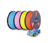 SUNLU Bundle 4KG Filamento PETG Rapido, Filamento per Stampanti 3D Alta Velocità 30-600mm/s, 1.75mm ±0.02mm, Bobina Riusabile 1kg, 4 Bobine Totali (Arancione+Giallo+Rosa+Blu Cielo)