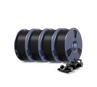 SUNLU Bundle 4KG Filamento Rapido PLA Plus 2.0, Filamento PLA+ Alta Velocità 30-600mm/s per Stampante 3D 1.75mm ±0.02 mm, Bobina Riusabile 1kg, 4 Bobine in Totale (4x Nero)