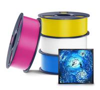 SUNLU CMYK Lithophane PLA Filament 1.75mm, 4KG 3D Printer Filament Bundle, Compatible with AMS and Regular FDM 3D Printers, 4 Packs in Total, 1kg per Spool, 4 Colors, White+Cyan+Magenta+Yellow