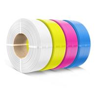 SUNLU CMYK PLA filamento Refill 1,75 mm, filamento per stampante 3D PLA adatto per Bambu e SUNLU, terza bobina riutilizzabile, bobina da 1 kg,confezione da 4,(Bianco+Magenta+Giallo+Ciano)