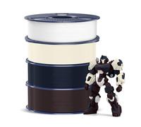 SUNLU Filamento PETG da 4 kg, 1,75 mm, filamento per stampante 3D, maggiore resistenza agli urti, 1 kg per bobina, 4 rotoli, bianco + osso bianco + mezzanotte + castagna arrostita