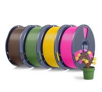 SUNLU Filamento PL 2.0 da 4 kg da 1,75 mm, in PLA Plus, più forte e robusto, bobina da 1 kg, 4 kg in totale, caffè + verde oliva + magenta + giallo brillante