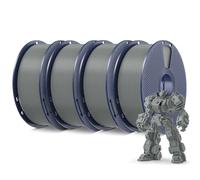 SUNLU Filamento PLA+ 4KG, Filamento PLA Plus per Stampanti 3D 1.75mm ±0.02mm, Maggiore Tenacità, 1kg/Bobina, 4 Bobine, 4x Grigio