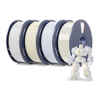 SUNLU Filamento PLA+ 4KG, Filamento PLA Plus per Stampanti 3D 1.75mm ±0.02mm, Maggiore Tenacità, 1kg/Bobina, 4 Bobine, Bianco+Bianco Osso+Bianco Porcellana+Trasparente