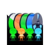 SUNLU Filamento PLA Glow in the Dark, verde + blu tecnologico + verde | Glow - Filamento PLA per stampante 3D, effetto brillante, bobina da 1 kg, 4 rotoli, precisione dimensionale ± 0,02 mm