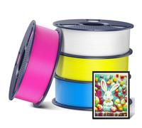 SUNLU Filamento PLA+ Lithophan CMYK 4KG, Filamento PLA Plus per Stampanti 3D 1.75mm ±0.02mm, Maggiore Tenacità, 1kg/Bobina, 4 Bobine, CMYK Bianco+Magenta+Giallo+Ciano