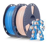 SUNLU Filamento PLA Plus 1.75mm 1KG, PLA+ Filament Potenziato per Stampanti 3D, Precisione Dimensionale ±0.02mm, 2 Bobine da 0.5KG (Beige+Ciano)