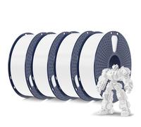 SUNLU Filamento PLA Plus 4KG, 1.75mm per Stampante 3D, Elevata Tenacità, 1KG/Bobina, Confezione da 4, Bianco