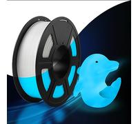 SUNLU Glow PLA filamento per stampanti 3D bobina ordinata da 1.75mm con precisione dimensionale di +/-0.02mm, compatibile con la maggior parte delle stampanti 3D, bobina da 1kg(PLA Bianco, Glow Blu)