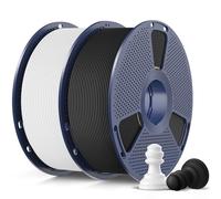 SUNLU High Speed Matte PLA Filament, 1KG*2 Stampa 3D rapida con resistenza, Filamento PLA con finitura opaca liscia, Stampa iperveloce a 600mm/s, 2kg in Totale, 1kg per Bobina, Nero+Bianco