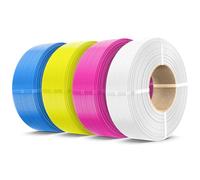 SUNLU Litofania CMYK Ricarica di Filamento PLA+2.0 4kg, No Bobine Alta Tenacità PLA+ 1,75mm, Compatibile con Stampanti 3D Bambu Lab, 1kg/Bobina, Bianco+Magenta+Giallo+Ciano