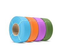 SUNLU Matt PLA Refill Filamento 1.75mm 4KG, Senza Bobina PLA Filamento Matt con Superficie Opaca, Compatibile con Bambu Lab e SUNLU 2025 Nuove Bobine, Verde Oliva/Viola/Arancio/Blu Chiaro 1KG/Rullo
