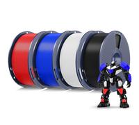 SUNLU PETG 1,75 mm 4 kg lotto di filamenti, minore allungamento e buona adesione degli strati, confezionati singolarmente sottovuoto, 1 kg per bobina, 4 colori, nero + bianco + rosso + azzurro.