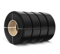 SUNLU PLA filamento refill 1,75mm,per Bamboo e filamento per stampante 3D SUNLU PLA di terza generazione, bobine riutilizzabili,1 kg per bobina, confezione da 4, 4 Nero