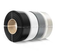 SUNLU PLA filamento refill 1,75mm,per Bamboo e filamento per stampante 3D SUNLU PLA di terza generazione, bobine riutilizzabili,1 kg per bobina, confezione da 4 (Nero+Bianco+Grigio+Trasparente)