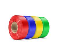 SUNLU PL Refill Filamento 1.75mm 4KG, Senza Bobina Filamento PLA Plus Refill, Neatly Wound, Compatibile con Bambu Lab e SUNLU 2025 Nuove Bobine, Rosso/Blu Klein/Giallo/Verde 1KG/Rullo