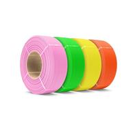 SUNLU Rapid PETG Filamento Refill 1,75 mm 4 KG, filamento per stampante 3D PETG Matt Bundle No-Bobina PETG HF Refill for Reusable Bobine Compatible with Bambu Lab Filament, Rosa/Arancione/Giallo/Verde