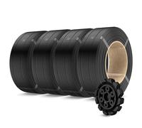 SUNLU Ricarica di Filamento PLA+2.0 500g, No Bobine Alta Tenacità PLA+ 1,75mm, Compatibile con Stampanti 3D Bambu Lab, 0.5kg/Bobina, 4 x Nero