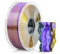SUNLU Silk PLA Plus Filamento per stampante 3D, filamento PLA+ Lucido a Triplo Colore da 1.75mm, 360° Svela Vari Colori, Precisione Dimensionale +/- 0.02mm, Bobina da 1kg, Nero Oro Viola