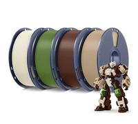 SUNLU SUNLU - Filamento per stampante 3D PLA Plus, 4 kg, 1,75 mm, bobina da 1 kg, 4 pezzi, colore: bianco osso, quercia, marrone caffè, verde oliva