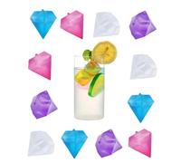 SUNLUX Cubetti Refrigeranti Riutilizzabili 60 Pezzi - Forma a Diamante - Ghiaccio Sintetico Colorato per Bevande, Cocktail, Lunch Box, Bambini e Feste