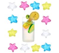 SUNLUX Cubetti Refrigeranti Riutilizzabili 60 Pezzi - Forma a Stella - Ghiaccio Sintetico Colorato per Bevande, Cocktail, Lunch Box, Bambini e Feste