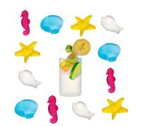 SUNLUX Cubetti Refrigeranti Riutilizzabili 60 Pezzi - Forma Animali Marini - Ghiaccio Sintetico Colorato per Bevande, Cocktail, Lunch Box, Bambini e Feste