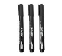 SUNLUX Marcatore Permanente nero 2-3mm confezione da 3 punta tonda