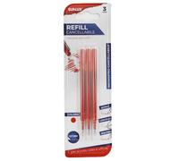 SUNLUX Ricariche penna cancellabile, tratto 0.7mm, inchiostro Rosso, blister da 3