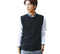 Sunma Pullunder Uomo Casuale Girocollo Tinta Unita Maglia Maglione Smanicato Maglioni Gilet