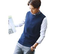 Sunma Pullunder Uomo Casuale Girocollo Tinta Unita Maglia Maglione Smanicato Maglioni Gilet