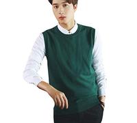 Sunma Pullunder Uomo Casuale Girocollo Tinta Unita Maglia Maglione Smanicato Maglioni Gilet