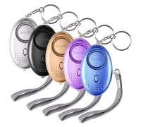 SUNMAY Allarme Personale, 5 Pezzi 140DB Sirena Mini Sistema di Sicurezza Torcia LED Allarme Portachiavi per Anziani, Bambini, Donne